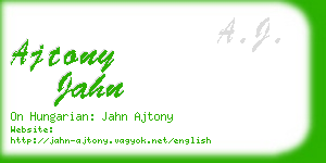 ajtony jahn business card